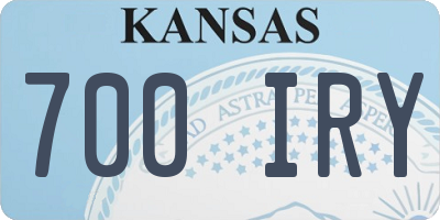 KS license plate 700IRY
