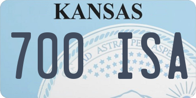 KS license plate 700ISA