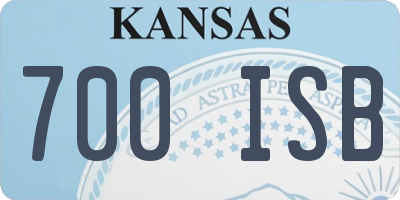 KS license plate 700ISB