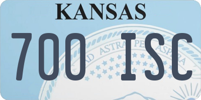 KS license plate 700ISC