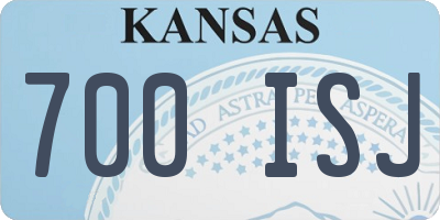 KS license plate 700ISJ