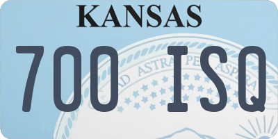KS license plate 700ISQ
