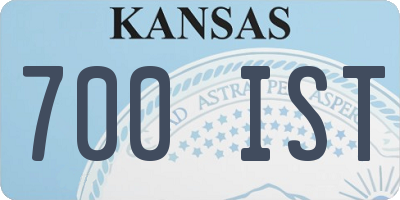 KS license plate 700IST