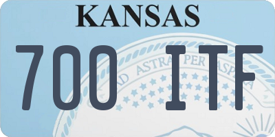 KS license plate 700ITF