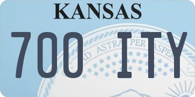 KS license plate 700ITY