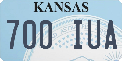 KS license plate 700IUA