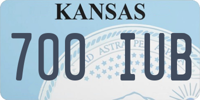 KS license plate 700IUB
