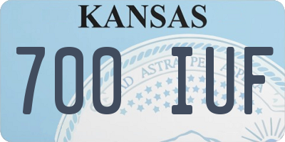 KS license plate 700IUF