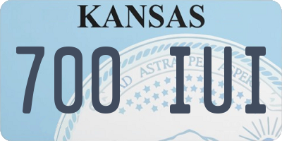 KS license plate 700IUI