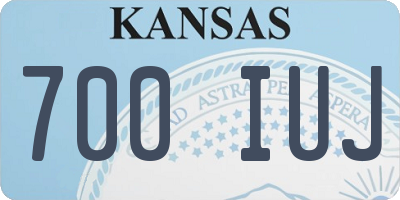KS license plate 700IUJ