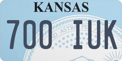 KS license plate 700IUK