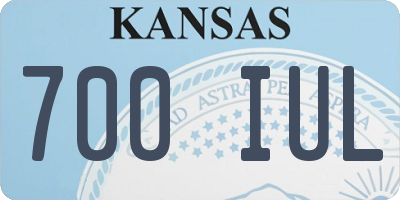 KS license plate 700IUL