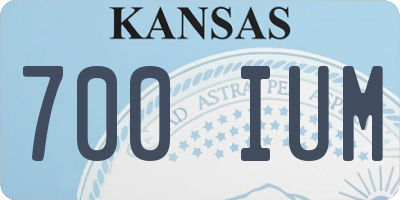 KS license plate 700IUM