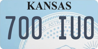 KS license plate 700IUO