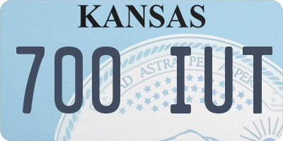 KS license plate 700IUT