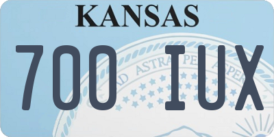 KS license plate 700IUX