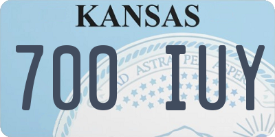 KS license plate 700IUY