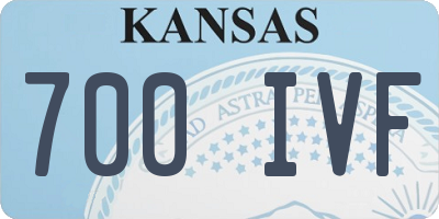 KS license plate 700IVF