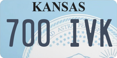 KS license plate 700IVK