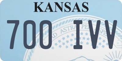KS license plate 700IVV