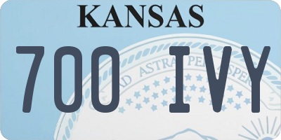 KS license plate 700IVY