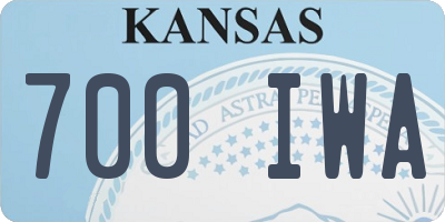 KS license plate 700IWA
