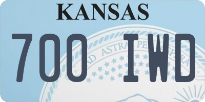 KS license plate 700IWD