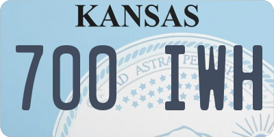 KS license plate 700IWH