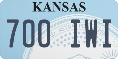 KS license plate 700IWI