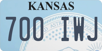 KS license plate 700IWJ