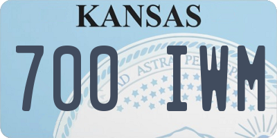 KS license plate 700IWM