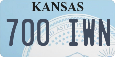 KS license plate 700IWN