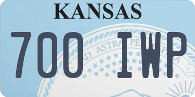 KS license plate 700IWP
