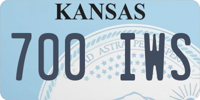KS license plate 700IWS