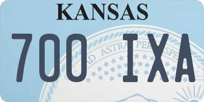 KS license plate 700IXA