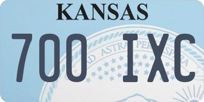 KS license plate 700IXC