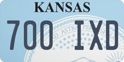 KS license plate 700IXD