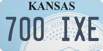 KS license plate 700IXE