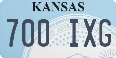 KS license plate 700IXG