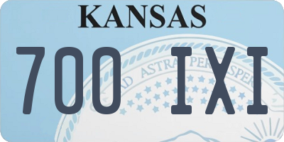 KS license plate 700IXI