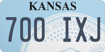 KS license plate 700IXJ
