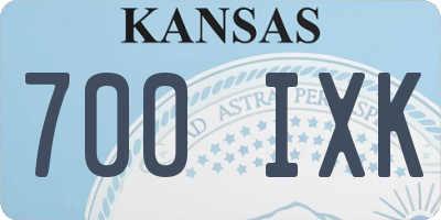 KS license plate 700IXK