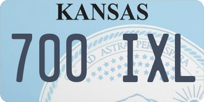 KS license plate 700IXL