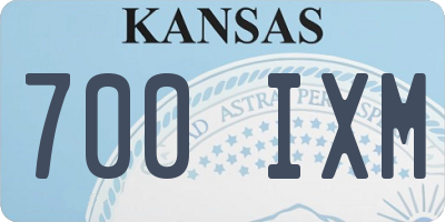 KS license plate 700IXM