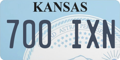KS license plate 700IXN