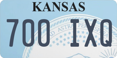 KS license plate 700IXQ