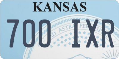 KS license plate 700IXR