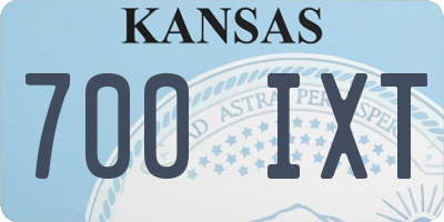 KS license plate 700IXT