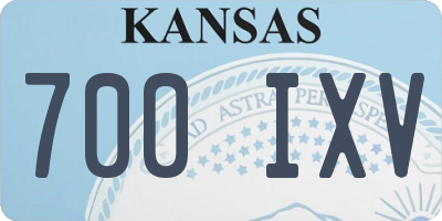 KS license plate 700IXV
