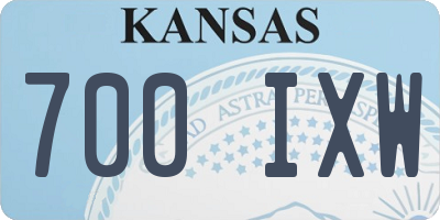 KS license plate 700IXW